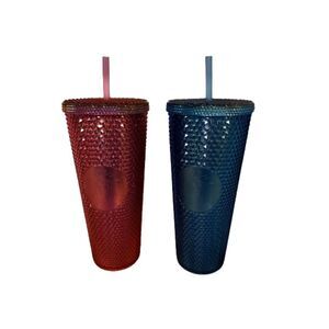 Starbucks Indonesia Valentine Set, Blueberry & Strawberry Studded Tumblers